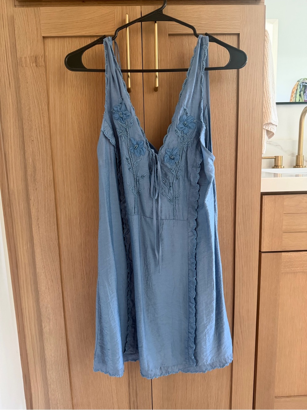 Zara Blue Floral Beaded Dress